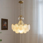 Shell Pearl Glass Crystal Chandelier for Modern Luxury Living Room