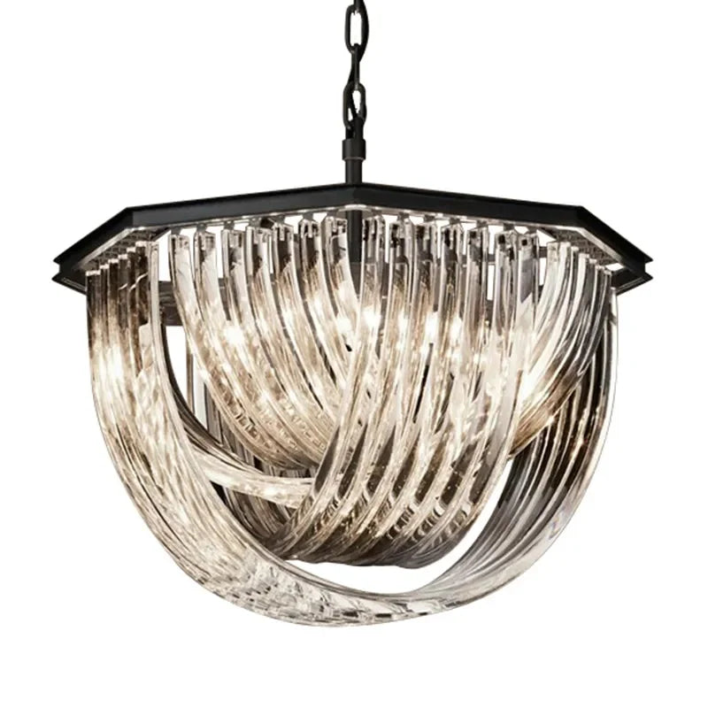 Afralia™ Black Metal E14 Led Pendant Lights: Retro Loft Chain Hanging Lamp for Living Room