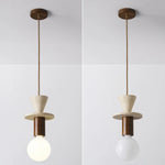 Afralia™ Yellow Travertine LED Pendant Lights Stone Modern Hanging Lamp for Dining Room