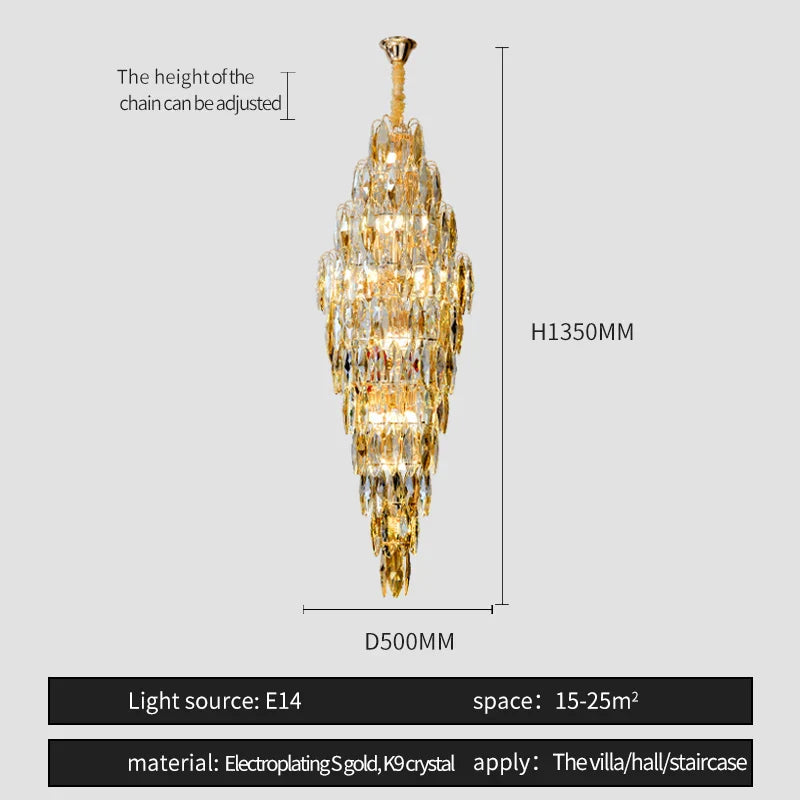 European Duplex Crystal Chandelier for Elegant Luxury Living