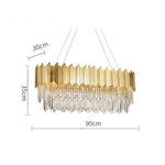 Crystal Oval LED Chandelier Lighting for Dinning Room