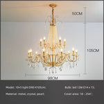 Gold Crystal Pearl Chandelier LED Pendant Lights Luxe Living Room Decor