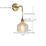 Brass Glass LED Wall Sconce Light for Living Room, Bedroom, Bathroom
