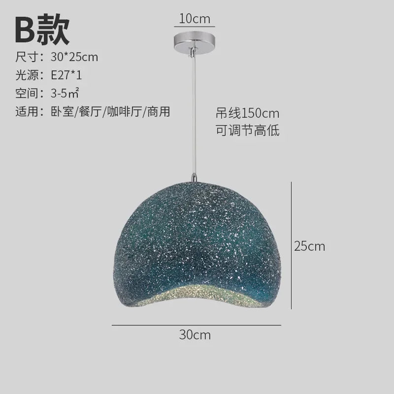 Minimalist Resin Pendant Light: Modern Nordic Chandelier for Restaurant and Bar Counter