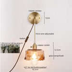 Copper Glass LED Wall Light for Modern Nordic Living Room Bedroom