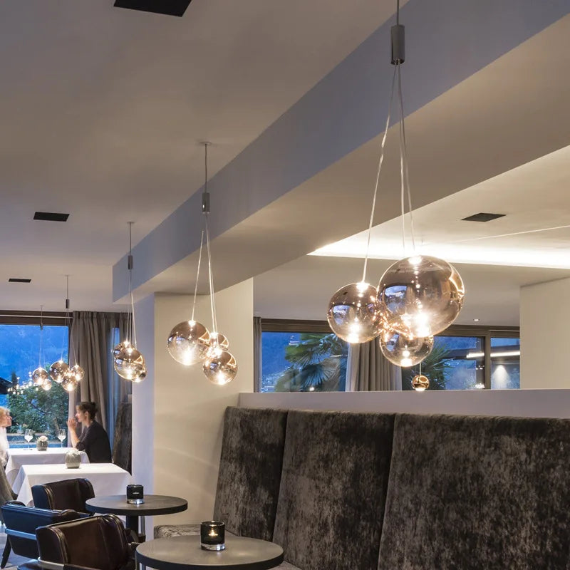 Bubble Glass Chandeliers Pendant Lights for Kitchen Island and Dining Room