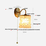 Crystal LED Wall Sconce Pull Chain Switch Brass Mirror Light