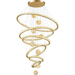 Crystal LED Chandelier: Modern Living Room Pendant Lights, Glass Globe Hanging Lamp