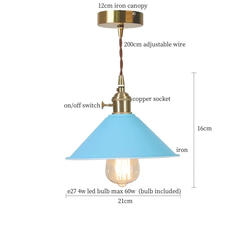 Yellow Iron Art LED Pendant Lights - Modern Nordic Style for Home Decor