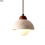 Yellow Travertine LED Pendant Lighting for Living Room Decor