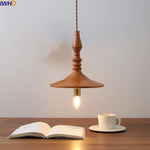 Wood LED Pendant Lamp Japanese Hanging Light Chandelier for Indoor Living Room