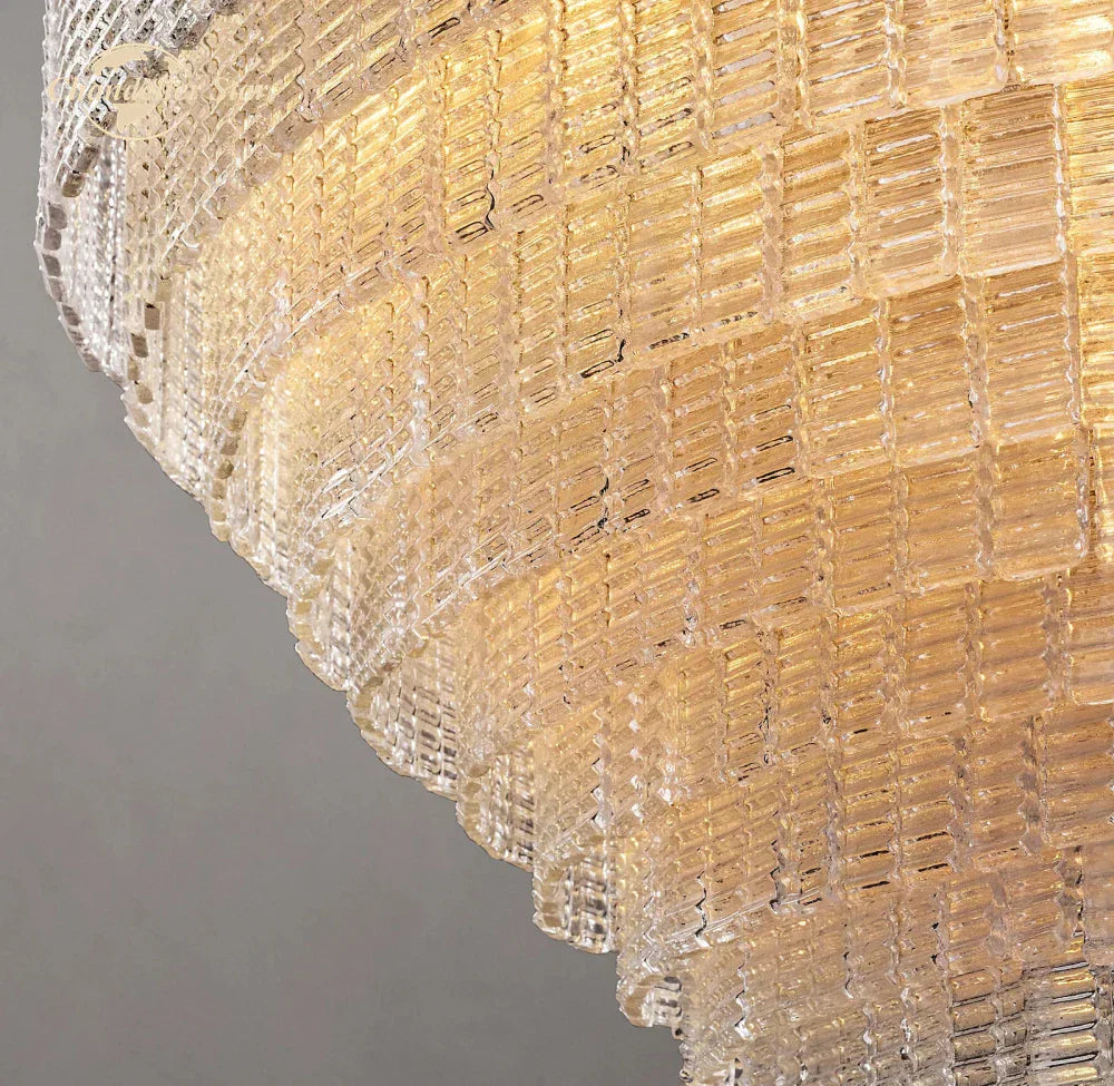 Sirene Glass Oval LED Chandelier for Living Room Hotel Farmhouse