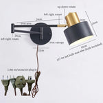 Afralia™ Long Arm LED Wall Lights Fixture Bedroom Living Room Stair Mirror Bedside Lamp