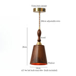 Walnut Wood LED Pendant Light for Home and Restaurant Lighting