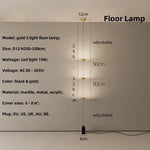 Nordic Marble Floor Lamp Adjustable Metal LED Light