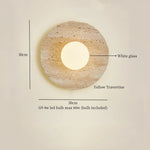 Afralia™ Nordic LED Wall Lamp Wood Yellow Travertine Mirror Light