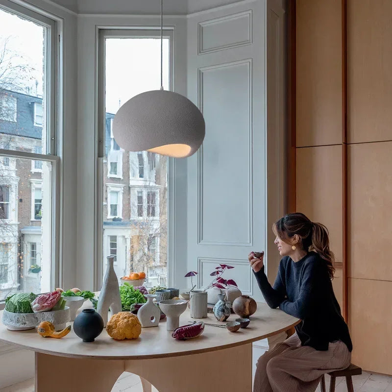 Wabi-Sabi Resin Suspension Chandelier for Living Room Bedroom - Ceiling Hanging Lamp