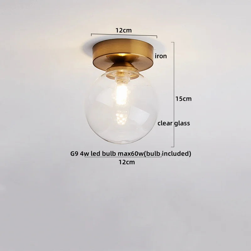 Wood Glass LED Ceiling Lamp Modern Kitchen Living Room Light Fixture