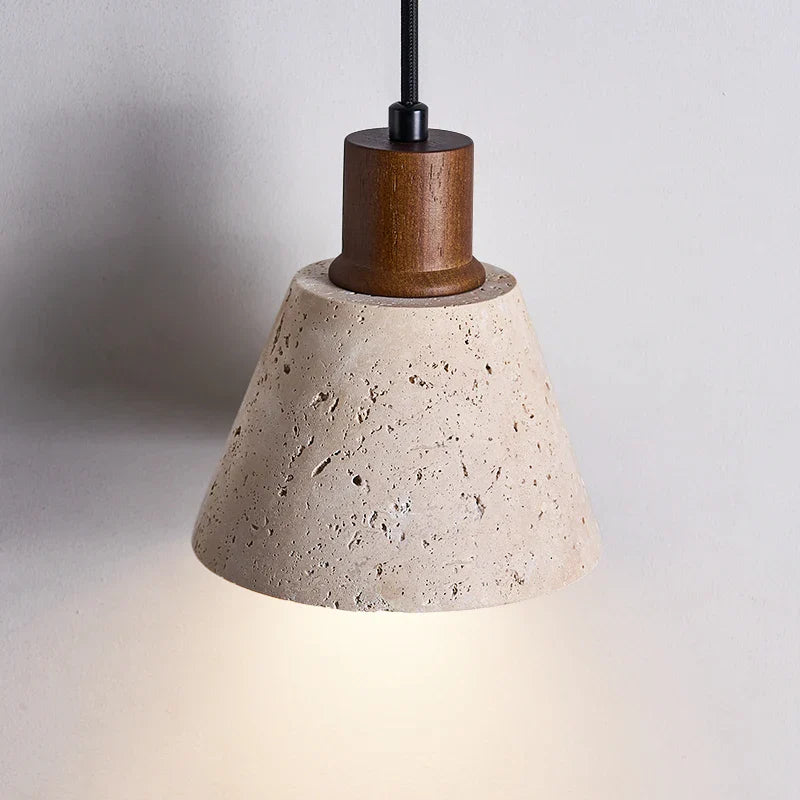 Afralia™ Yellow Travertine LED Pendant Lamp for Modern Living Room Decor