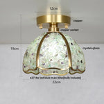 Copper Canopy LED Ceiling Light Glass Crystal Nordic Modern Decor for Home