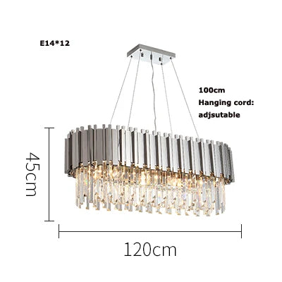 Crystal LED Chandelier Suspension Lighting for Foyer