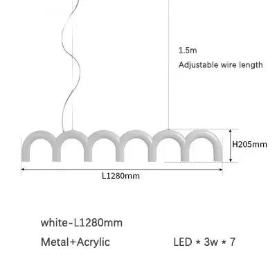 Blue Metal Arch Chandelier Pendant Light - Modern Design for Home Décor