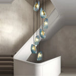 Blue Queen Crystal Glass Chandelier for Staircase Lighting