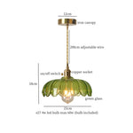 Green Glass LED Pendant Light Fixture - Modern Nordic Hanging Lamp