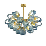 Blue Queen Crystal Glass LED Ceiling Chandelier - Elegant Lighting Fixture for Living Room