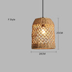 Hand-woven Natural Rattan Chandelier Pendant Light for Living Room Décor