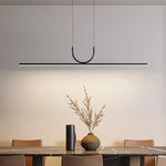 Black LED Ceiling Chandelier for Dining Room Kitchen Island - Modern Hanging Fixture