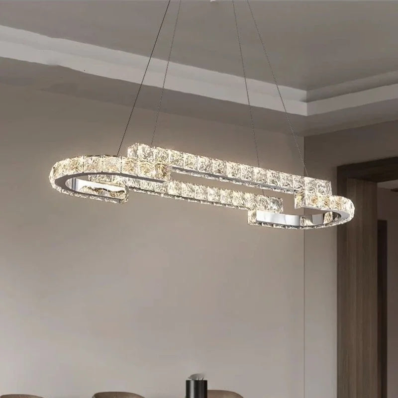 Crystal LED Chandelier Pendant Light Modern Luxury Foyer Ceiling Lamp