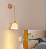 Nordic LED Wall Sconce Wood Base Modern Vanity Light