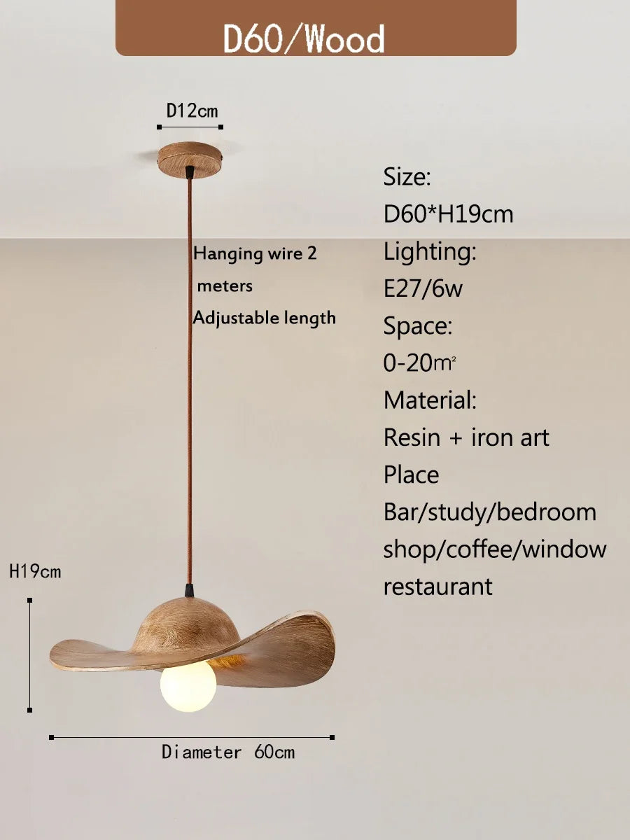Nordi Cream Pendant Lights Hat Chandelier for Home Decor