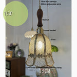 Walnut Wood Loft LED Pendant Lights Glass Hang Lamp Home Decor