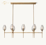 Tulip Linear Crystal Chandelier Brass Chrome Black Pendant Lights