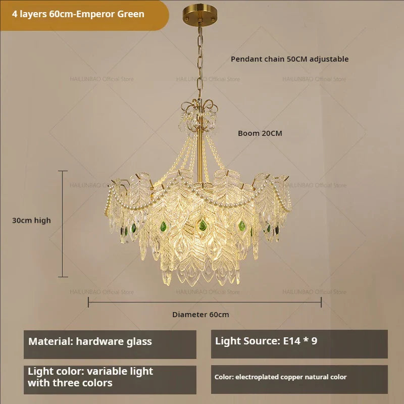 Crystal Chandelier Light: French Modern Luxury for Living Room, Dining Room, Bedroom