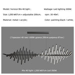 Modern Luxury LED Chandelier Adjustable Pendant Light Black/White Metal