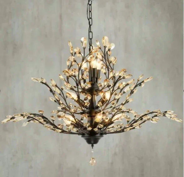 Afralia™ Crystal Chain Pendant Chandelier LED Lights for Indoor Decor