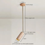 Yellow Travertine LED Pendant Lights with Long Arm Hanging Lamps