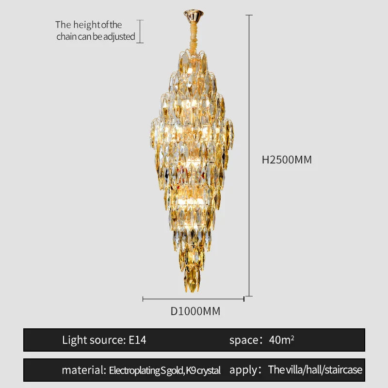 European Duplex Crystal Chandelier for Elegant Luxury Living