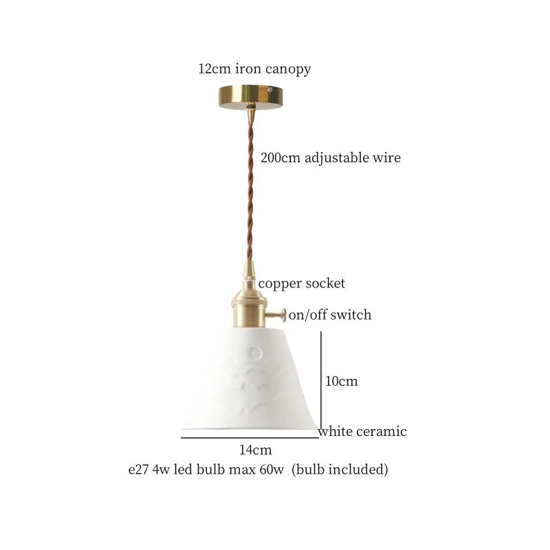 Afralia™ Cyan Ceramic LED Pendant Light for Loft Cafe Bar Decor