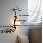 White Glass LED Wall Lights with Pull Chain Switch - Nordic Modern Bedside Lamp
