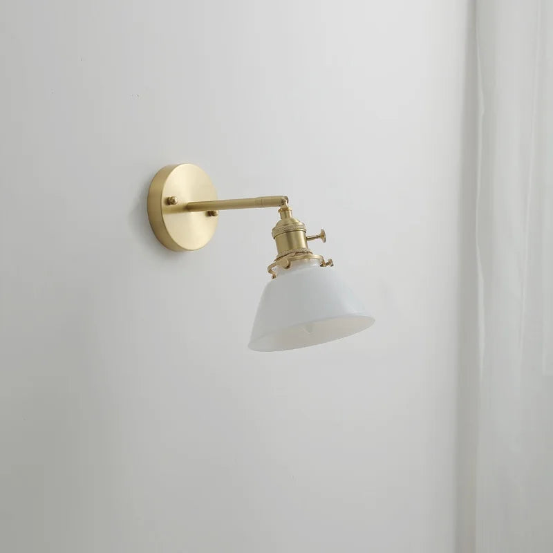 Glass Copper LED Wall Lights Modern Style for Indoor Bedroom Living Room