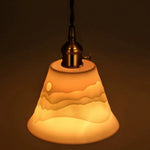 White Ceramic LED Pendant Lamps with Vintage Brass Finish