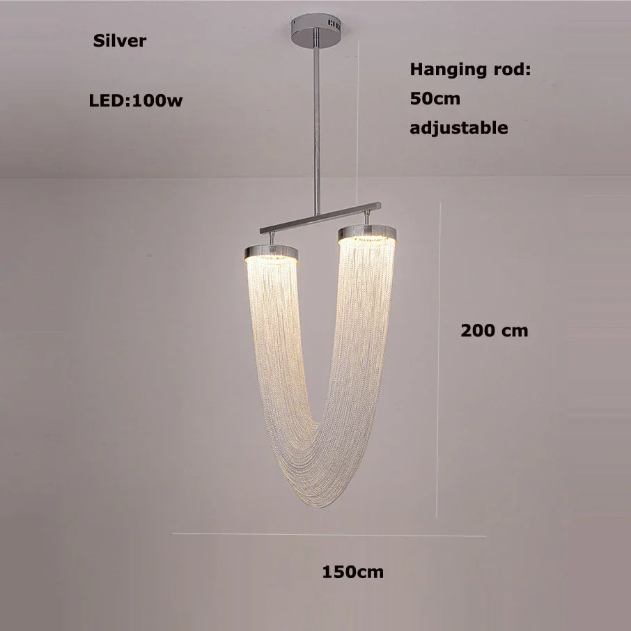LED Aluminum Ceiling Chandelier Lighting Hanging Lamps for Foyer