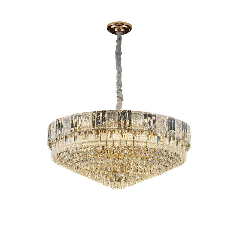 K9 Crystal Gold Chandelier Lighting for Living Room