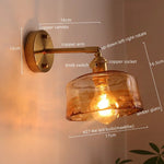 Modern Copper Glass LED Wall Light for Home Decor & Restaurant