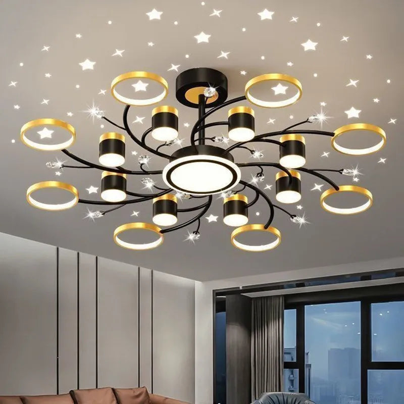 Nordic Starry Sky Dimmable LED Ceiling Chandelier for Home Decor Lighting