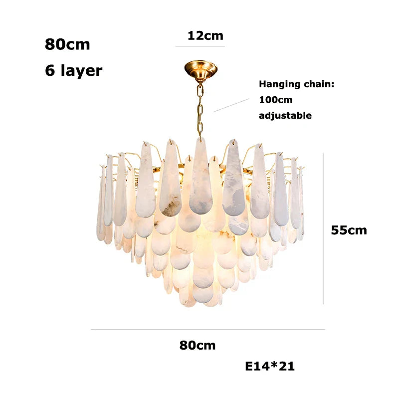 Art Deco Marble Home Chandelier Lighting Dimmable LED 2025